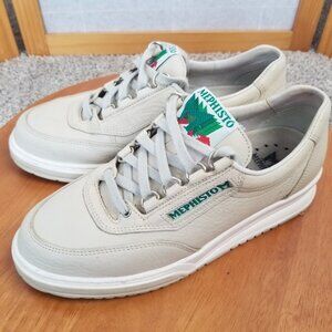 Mephisto Match Runoff Beige Leather Low Top Lace Up Comfort Shoes Women's Sz 7.5